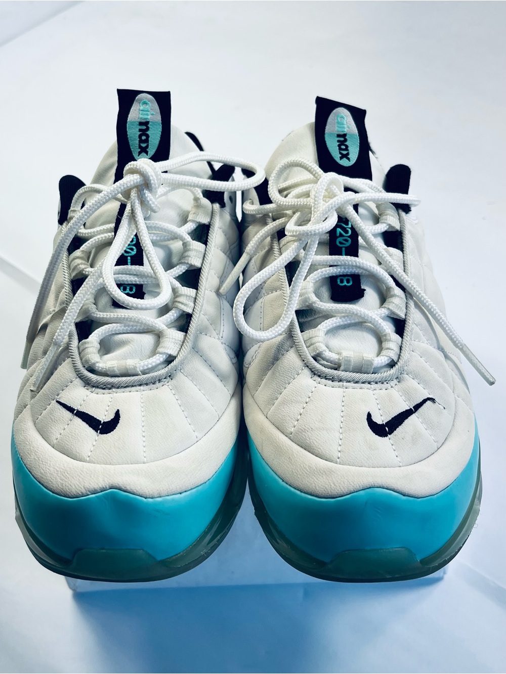 Nike Air Max MX-720-818 White Aqua Teal Platinum CK2607-001 Women’s 8.5 Sneakers - Picture 3 of 15
